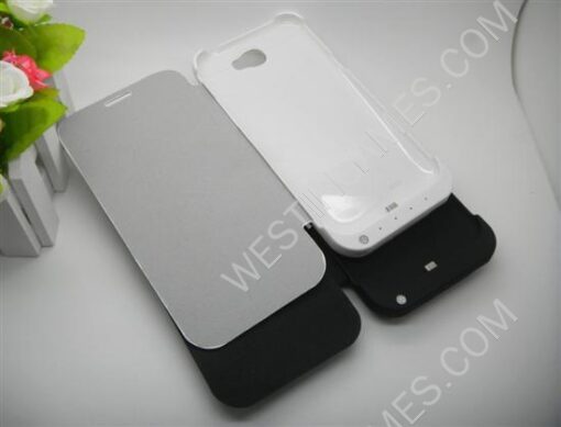 3200mAh External Backup Battery Power Pack w/ Leather Case for Galaxy Note 2 N7100 - Black/White - Image 6