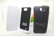 4000mAh External Backup Battery Power Pack w/ Leather Case for Galaxy Note 2 n7100 - Black/White 03