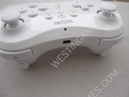 WII U Pro Controller w/ USB Charging Cable for Nintendo WII U - White - Image 4