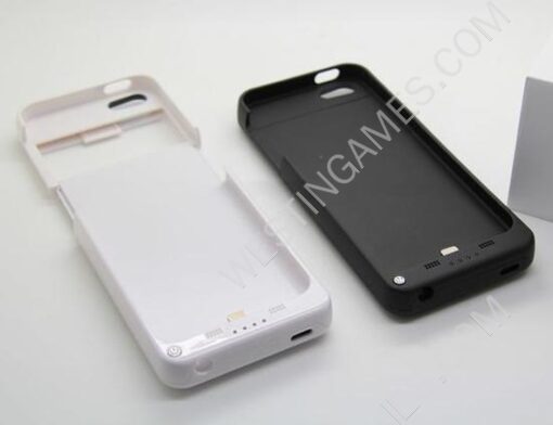 New 2200mAh External Backup Battery Power Pack Case w/ Stand for iPhone 5 / 5S - Black/White