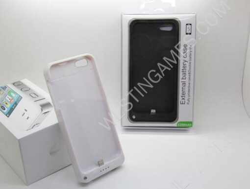New 2200mAh External Backup Battery Power Pack Case w/ Stand for iPhone 5 / 5S - Black/White - Image 3