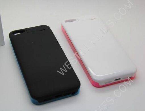 2200mAh External Backup Battery Power Pack Case w/ Color Frame for iPhone 5 / 5S - Black/White - Image 4