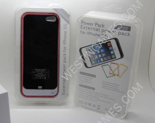 2200mAh External Backup Battery Power Pack Case w/ Color Frame for iPhone 5 / 5S - Black/White - Image 6