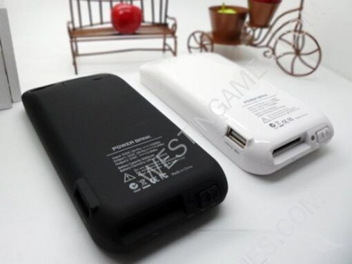 3000mAh External Backup Battery Power Pack Case w/ USB Port for iPhone 4 4S - Black/White - Image 2