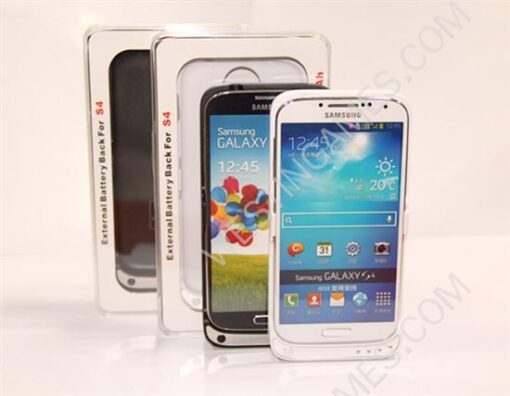 3200mAh External Backup Battery Power Pack Case for Samsung Galaxy S4 I9500 - Black/White