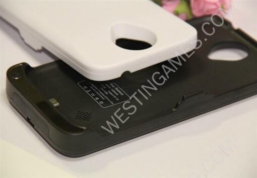 3200mAh External Backup Battery Power Pack Case for Samsung Galaxy S4 I9500 - Black/White - Image 3
