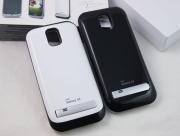 3200mAh External Backup Battery Power Pack Aluminium Alloy for Samsung Galaxy S4 I9500 - Black/White