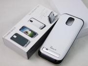3200mAh External Backup Battery Power Pack Aluminium Alloy for Samsung Galaxy S4 I9500 - Black/White 02
