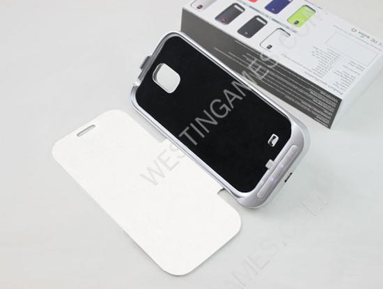 3200mAh External Backup Battery Power Pack Aluminium Alloy w/ Leather for Samsung S4 I9500 - 2 Color - Image 2