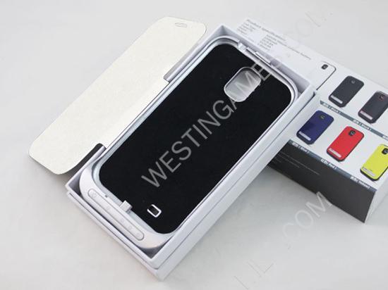 3200mAh External Backup Battery Power Pack Aluminium Alloy w/ Leather for Samsung S4 I9500 - 2 Color - Image 4