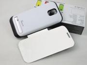 3200mAh External Backup Battery Power Pack Aluminium Alloy w/ Leather for Samsung S4 I9500 - 2 Color 06