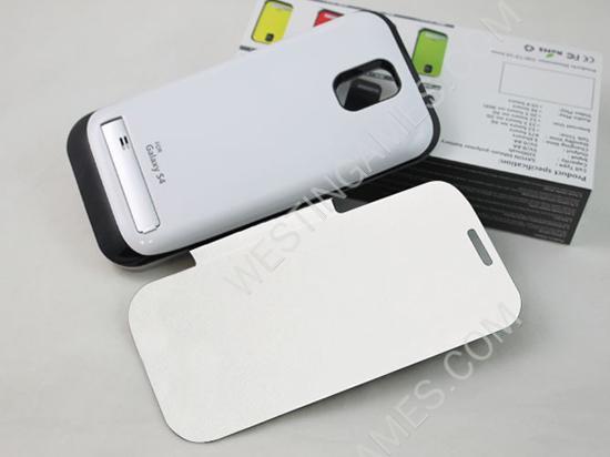 3200mAh External Backup Battery Power Pack Aluminium Alloy w/ Leather for Samsung S4 I9500 - 2 Color - Image 6