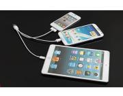 4 in 1 USB Cable Charger Cord for iPhone 5 4S iPad Samsung BlackBerry HTC- White (20cm) 03