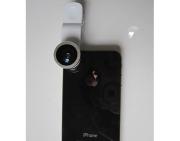 LX-U002 3in1 Universal Lens Clip w/ Fisheye,Macro and Wide Angle for iPhone/Samsung/iPad - Silver 04