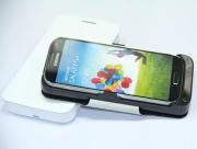 4500mAh External Backup Battery Power Pack Case w/ Leather for Galaxy S4 I9500 - Black/White 04