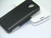 4500mAh External Backup Battery Power Pack Case w/ Leather for Galaxy S4 I9500 - Black/White 05