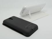 New 3200mAh External Backup Battery Power Pack Case w/ Leather for Galaxy S4 I9500 - Black/White 04