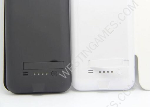 New 3200mAh External Backup Battery Power Pack Case w/ Leather for Galaxy S4 I9500 - Black/White - Image 5