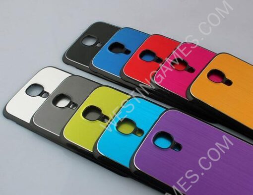 Metal Silk w/ Black Side Battery Back Door Cover Case for Samsung S4 I9500 - 10 Colors - Image 2