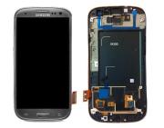 Full Original Samsung Galaxy S3 i9300 LCD Screen +Touch Digitizer with Frame/Button Assembly - Grey