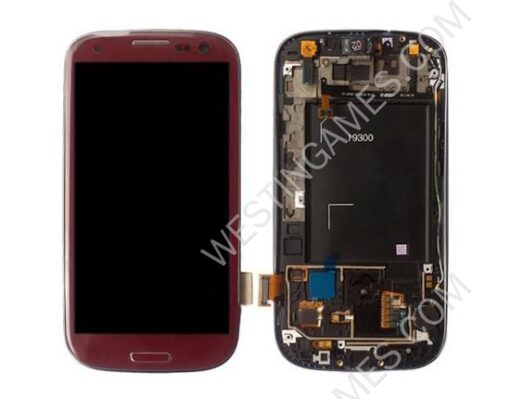 Full Original Samsung Galaxy S3 i9300 LCD Screen +Touch Digitizer with Frame/Button Assembly - Red