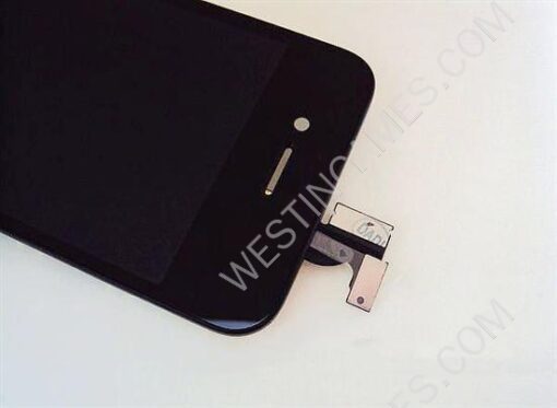 LCD Screen Display with Touch Screen + Stand Full Assembly for Apple iPhone 4S - Black - Image 3