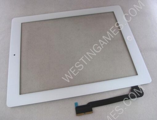 Full Glass Digitizer Touch Screen Assembly with Home Button and Adhesive for iPad 3 - White