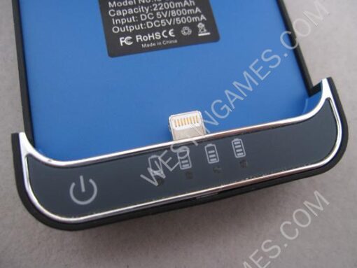 2200mAh External Backup battery Power Pack Case for iphone 5 - Black/White (B) - Image 4