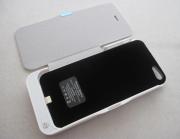 2200mAh External Backup Battery Power Pack w/ Leather Case for iPhone 5 / 5S - Black/White 03