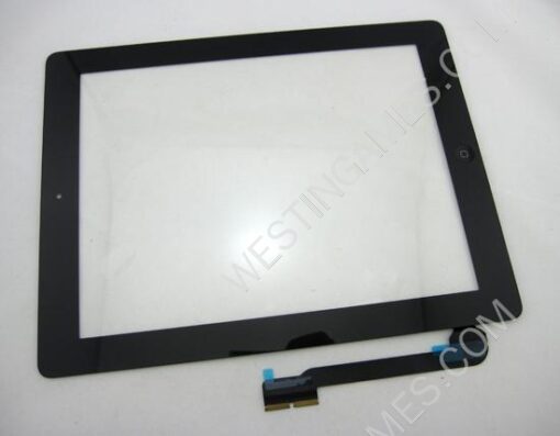 Front Touch Screen Glass with Home Button Digitizer Assembly for iPad 3 - Black (Original)