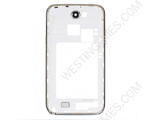 Original Middle Cover with Side Keys for Samsung Galaxy Note II N7100 - White