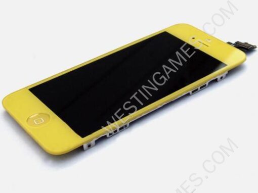 Full LCD Screen Display + Touch Screen Digitizer Assembly w/ Home Button for iPhone 5 - Yellow