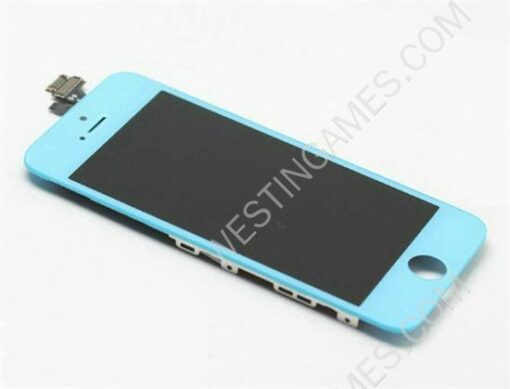Full LCD Screen Display + Touch Screen Digitizer Assembly w/ Home Button for iPhone 5 - Light Blue