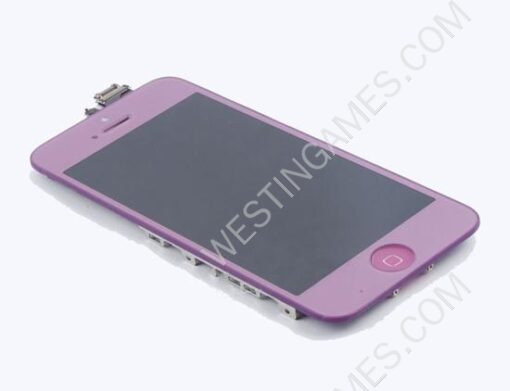 Full LCD Screen Display + Touch Screen Digitizer Assembly w/ Home Button for iPhone 5 - Purple