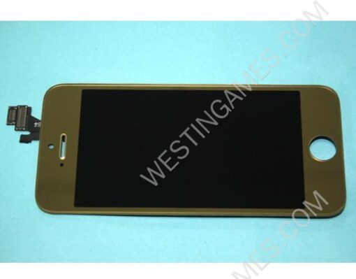 Front Mirror LCD Display + Touch Screen Digitizer Assembly w/ Home Button for iPhone 5 - Gold