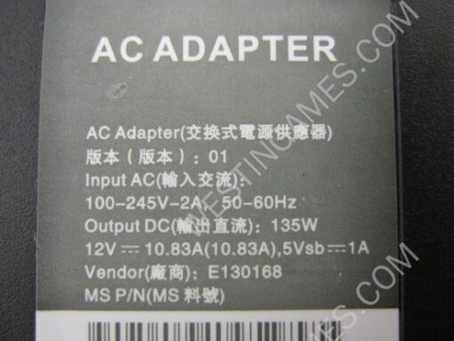 Designer's Black Power Brick Supply Ac Adapter 135W for Microsoft XBOX 360 Slim (UK Plug) - Image 3