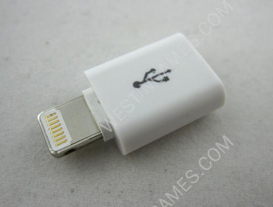 Micro USB to Lightning and Charge Data Adaptor Converter For iPhone 5 /5C /5S - White