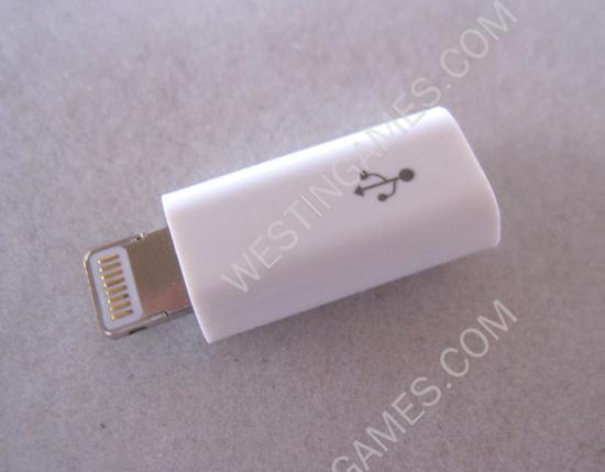 Micro USB to Lightning and Charge Data Adaptor Converter For iPhone 5 /5C /5S - White - Image 4