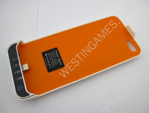 2200mAh External Backup Battery Power Pack Case for iPhone 5 / 5S -White (A) - Image 2