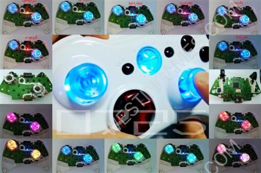 LED Lighting Thumbstick & Home Button Mod Kit with Clear Cap/Button for XBOX360 & Slim Controller - Image 6