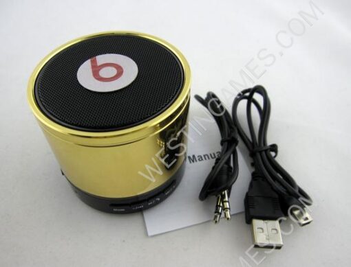 S08 Mini Bluetooth HD Speaker with LED Light for Beats by Dr Dre Beatbox - Gold