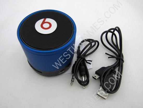 S08 Mini Bluetooth HD Speaker with LED Light for Beats by Dr Dre Beatbox - Blue