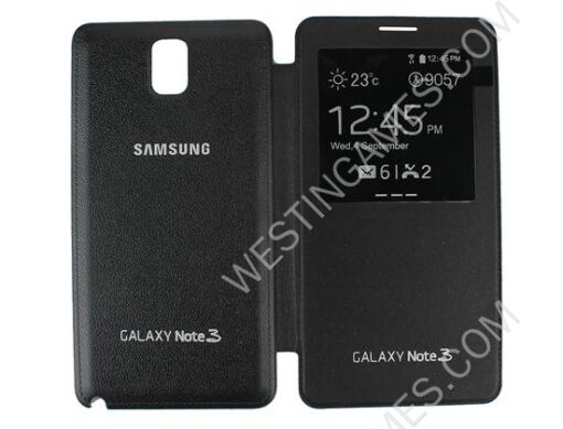 Leather Flip Smart View Battery Case Half Display Window for Samsung Galaxy Note 3 N9000 - 8 Colors - Image 2