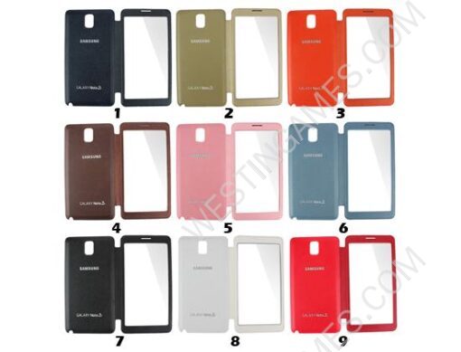 Leather Flip Smart View Battery Case Whole Display Window for Samsung Galaxy Note 3 N9000 - 9 Colors