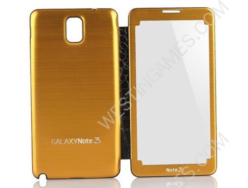 New Metal Silk Housing Cover Battery Leather Case with Display Window for Galaxy Note III -10 Colors - Image 2