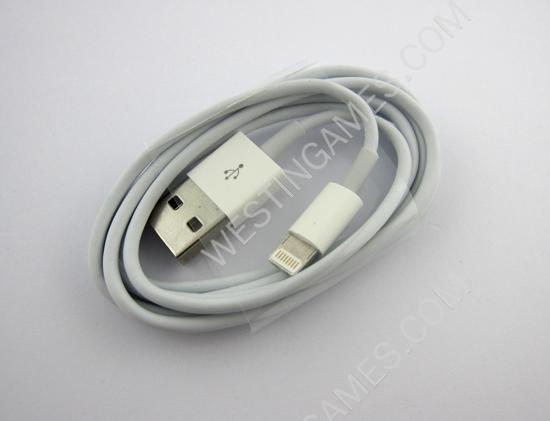 1M Lightning to USB Charging & Data Cable Cord 8 Pin for iPhone 5/5C/5S - White (Silver Port)