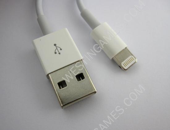 1M Lightning to USB Charging & Data Cable Cord 8 Pin for iPhone 5/5C/5S - White (Silver Port) - Image 3