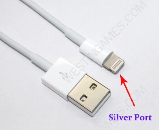 1M Lightning to USB Charging & Data Cable Cord 8 Pin for iPhone 5/5C/5S - White (Silver Port) - Image 4
