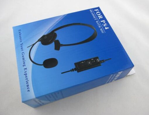 Headset Headphone with Volume Control and Microphone for PS4 - Black