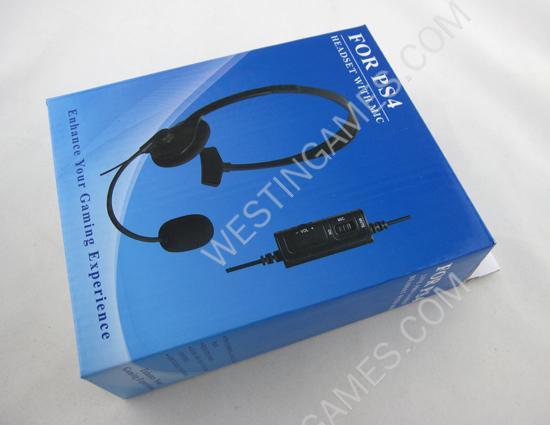 Headset Headphone with Volume Control and Microphone for PS4 - Black